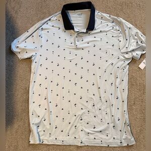 Old Navy Men’s golf Polo baby blue and navy blue print size large new with tags
